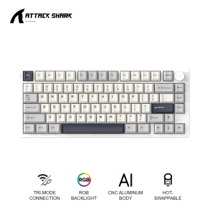 Attack Shark X86 Full Aluminum 75% Tri Mode Wireless Gasket Hot Swappable Mechanical Keyboard