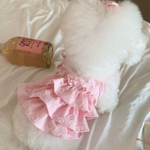 DGFDF Cute Pet Love Strap Cake Skirt Thin Design Soft Dog Vest Comfortable Breathable Pet Summer Clothes Spring/Summer