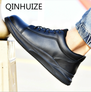 QINHUIZE New safety shoes mens winter deodorant wear-resistant breathable anti-smash anti-piercing steel toe cap fashion waterproof safety work site safety boots