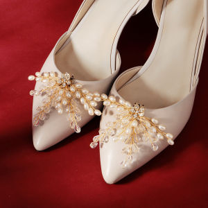 [Free Shipping] Detachable high-heeled shoe embellishments exquisite handmade shoe buckles beautiful crystal beaded bridal shoe accessories