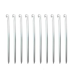 10 cái chống gỉ cọc lều hợp kim nhôm đầu vuông tăng cường Grip Cọc dựng lều thích hợp cho mái hiên tán cắm trại