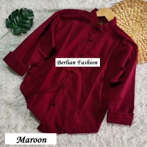 Kemeja Polos Pria Dewasa Lengan Panjang Formal Casual Sopan Baju Kerja Kantor Slim Fit Anak Kuliahan