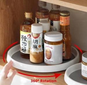 DXL Multifunctional Kitchen Storage Rack Rotatable Kitchen Organizer Fruit Bathroom Storage Tray