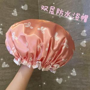 BOSSLU Shower Cap Tebal Anti Air Bahan Polyster Topi Mandi 2AS45