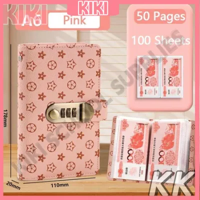 KK A6 PU Money Saving Book w/ Password Lock alkansya ipon challenge Large Capacity Budget Binder Organizer
