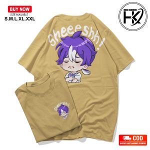 KAOS DEPAN BELAKANG DISTRO EMOJI SHEESSH / BISA COD / BAJU KEREN MLBB LENGAN PENDEK SHEEESSSHH!