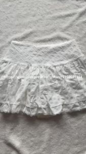 Balletcore RuffledSkirt with Lace Trim Low Rise Tiered White Skirt Summer Women Teen Girl Goth Outfit