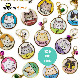 MeowTime: Customised Cat Cartoon Name Tag and Keychain