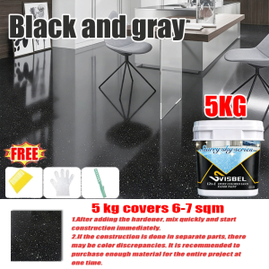 5KG Epoxy Self Leveling Colored Sand Resin Floor Paint Imitation Marble Durable Paint Epoxy Sand Floor Paint Self-Leveling Marble Effect Anti-Slip Eco-Friendly Durable Stain-Resistant