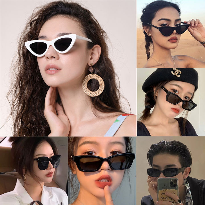 [YAN K] Korean Hip-Hop Cat Eye Sunglasses Women Square Triangle Personality  Glasses Retro Fashion Sun Glasses Eyewear for Women Men