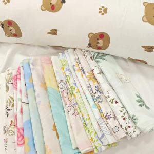 [NaJUAN] Washed Cotton Bolster Case Floral/Cartoon Printed Bolster Cover 20x100cm Skin-friendly Breathable Material