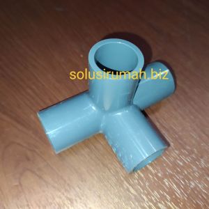 KRES CROSS 1/2 PVC SIKU RAK 1/2" PARALON PLASTIK 4 LUBANG SAMBUNGAN FI