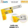 Thước đo góc vuông INGCO HAS123002 | thước ê ke chiều dài 300mm (12") chiều rộng lưỡi dao 40mm độ dày lưỡi dao 1,5mm để đo góc vuông vát cạnh đo bên trong và bên ngoài. 