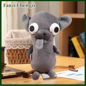 Fanzi Stuffed Animals Chihuahua Plush Toy Puppy Pet Black Color Stuffed Chihuahua Doll Kawaii Realistic Chihuahua Keychain Pendant