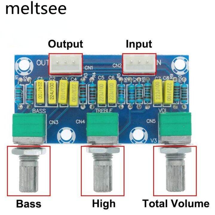 XH-M802 Amplifier Board High And Low Voltage Mixer Tone Board Volume ...