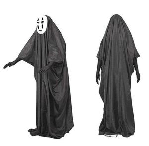 Spirited Away No Face Kaonashi Costume Set Black Halloween Cosplay Party set with mask and Gloves
