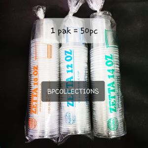 Gelas Plastik Murah untuk Minuman: 1 PAK 16OZ, Bahan PP & Bubble Pop