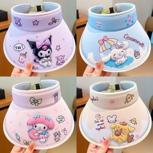 Sanrio Sun Hat Kawaii Cinnamoroll My Melody Kuromi Pomompurin UV Resistant Childrens Summer Sun Hat Girls Birthday Gift