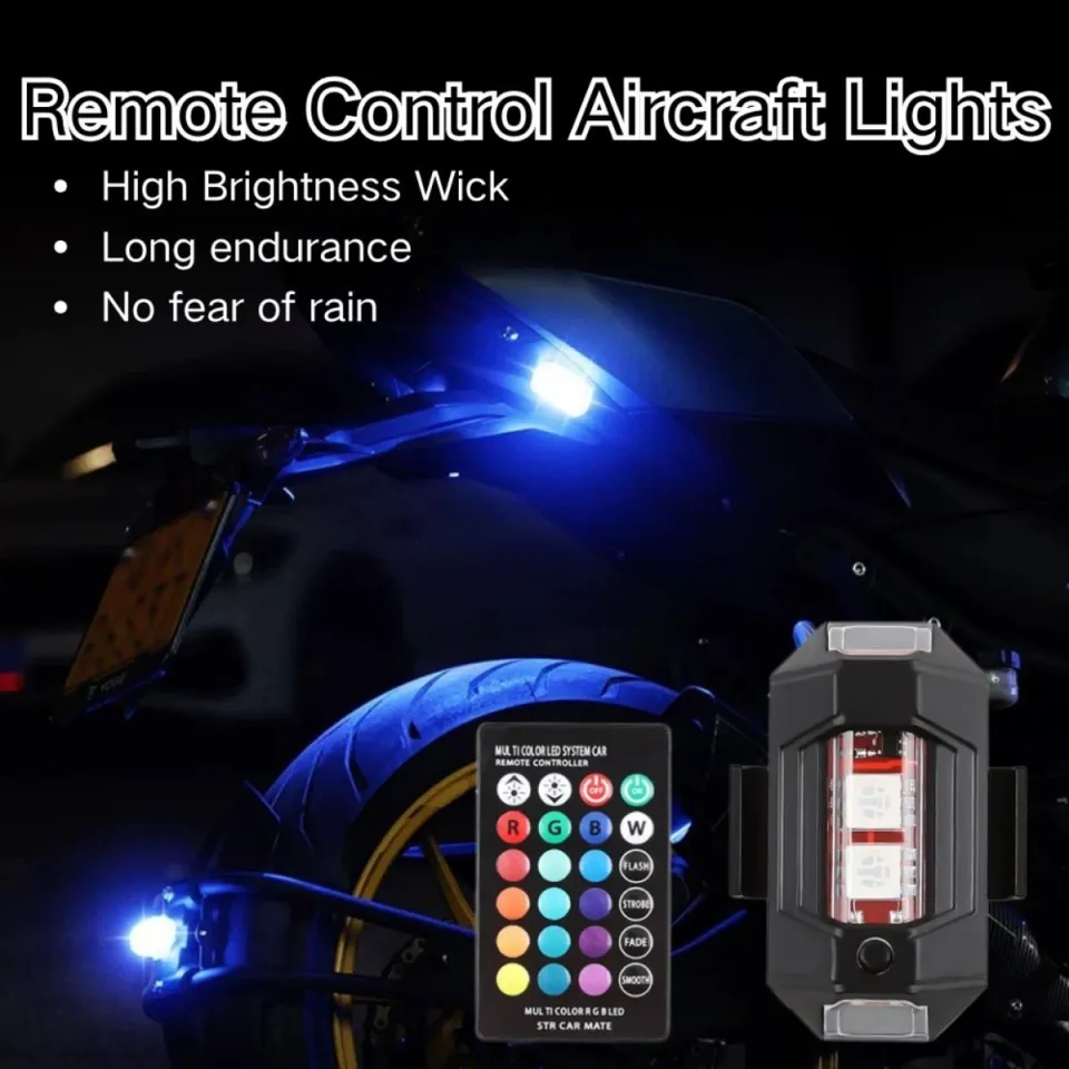 4Pcs RGB LED Strobe Light Kit – Wireless, Remote Controlled, Multicolor, Universal For Motorcycle, Car, Truck, ATV