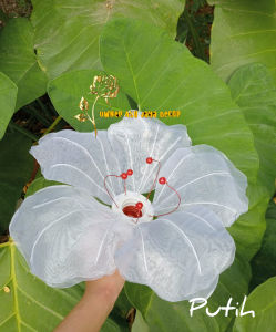 KELOPAK BUNGA / CUP BUNGA MODEL BUNGA SEPATU + FITINGAN TERMURAH TERLARIS BAHAN KAIN ORGANDI DIAMETER 30 CM