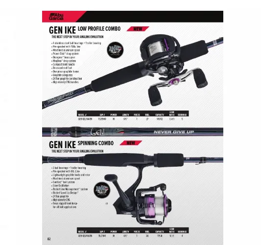 ABU GARCIA GEN IKE SPINNING AND BAIT CASTING REEL / ROD / COMBO