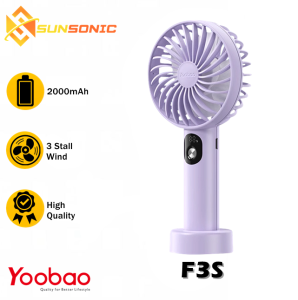 Yoobao F3S 3 in 1 Mini Portable Hand-held Fan 2000mAh Capacity with 3 Gears Wind Speed Type-C Charging