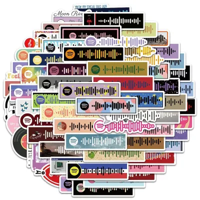 xs535-50 pcs Music Code Music Graffiti Waterproof Sticker