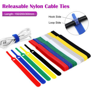 10pcs Releasable Cable Ties 15 20 30cm Mouse Earphone Wire Wrap Cable Organizer Nylon Hook Loop Strap Zip Bundle Bandage Tie