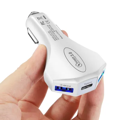 Quick Charge Q3.0 Car Charger With 2 USB Ports Type-C