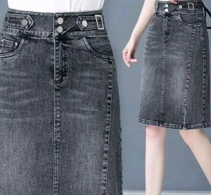 Rok Jeans Skirt Pendek Stretch Belah Samping Jeans Higwaist Terbaru