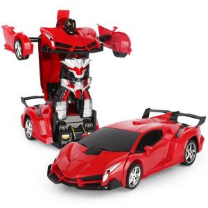 Xe điều khiển từ xa biến hình robot - Rô bốt biến hình ô tô điều khiển xoay 360 cho bé