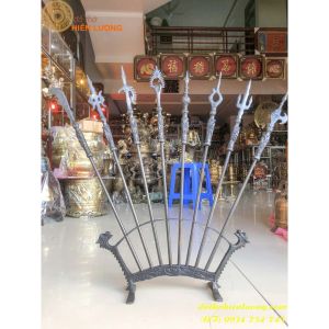 Bộ Bát Bửu Bằng Đồng Cỡ To Màu Đen Cao 65cm