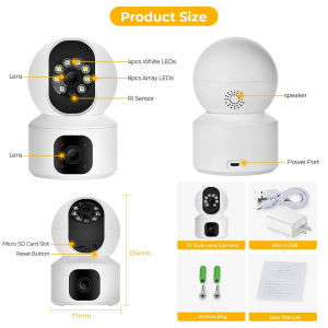 V380 Pro CCTV Kamera Dual Lens WIFI 1080P HD Night Vision Auto Tracking Two-Way Audio Security Alarm Cam