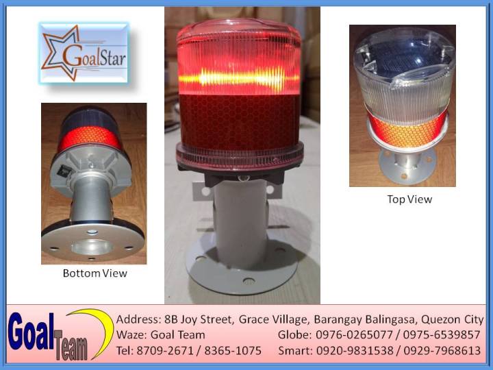 Solar Warning Light (Red) Blinker Beacon Light