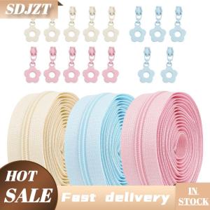 SDJZT 1 bộ = 2.0 mét dây kéo + 5 Dây Kéo đầu nylon dây kéo băng Nhà may DIY thay thế dây kéo sửa chữa Kit Phụ kiện May mặc