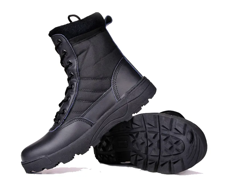 Black Leather Boots for Men Ultralight Tactical Boots Military