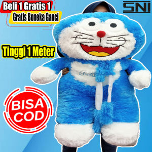 Boneka Doraemon Jumbo Tinggi 1 M Bahan Rasfur Bulu Halus Dan Super Empuk Aman Untuk Anak