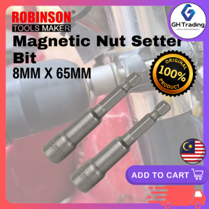 ROBINSON Magnetic Crump Bit Hex Nut Setter Screw Driving Bit 8mm Mata Pasang Ikat Skru Nut