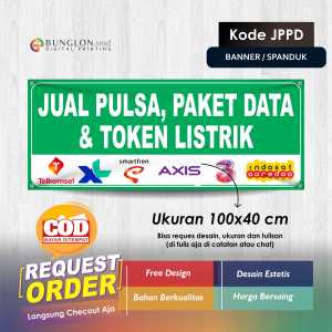 Spanduk Banner Jual Pulsa Paket Data Dan Token Listrik Kode Jppd Hijau