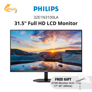 Philips 31.5" Full HD 1ms Adaptive Sync VA Monitor with Built-in Speakers 32E1N3100LA HDMI DisplayPort New - H100 Monitor Arm Included