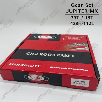 Gear Set JUPITER MX - CRIKET ( 39T / 15T / 428H-112L ) - Gear Paket Gir Set Gir paket