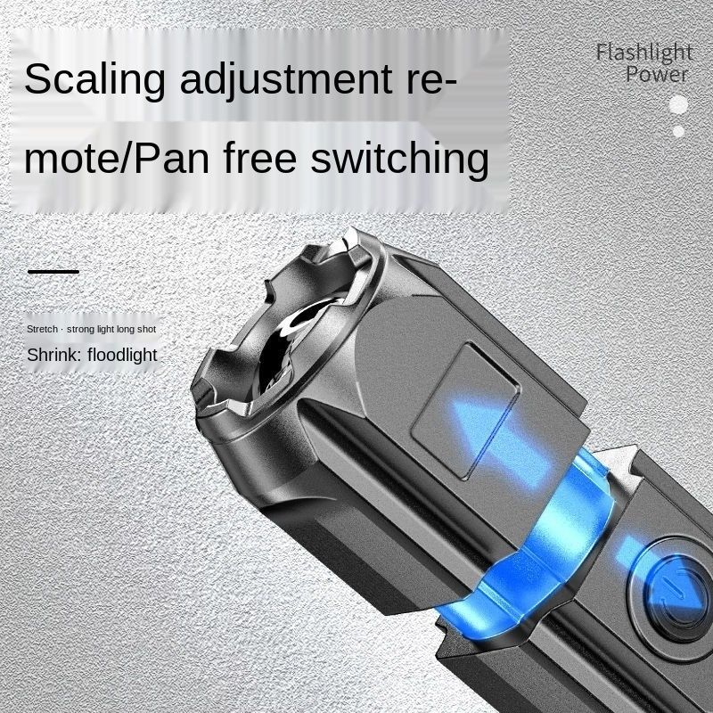 Highlight Zoom Tactical LED Flashlight, Strong Light 3 Modes Waterproof Rechargeable Torch For Outdoor
_voghion.com