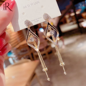 Frascati Luxury Double Geometric Hollow Pendant Tassel Earrings Delicate Fashion Simple Metal Vintage Jewelry For Women