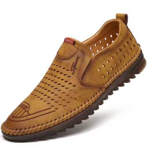 Mens summer breathable casual moccasin soybean shoes mens soft bottom a footstool wear retail