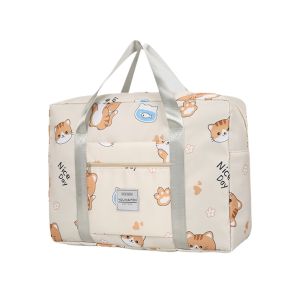 MODAQUICK Oxford Cloth Student Quilt Storage Bag Cartoon Casual Zipper Duffel Bag Multifunctional Foldable Sport Training Bag for Home