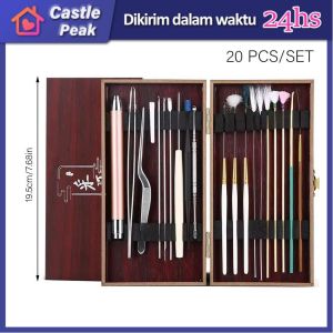 20PCS/Set Alat Pembersih Telinga Stainless Pembersih Kuping Alat Kotoran Telinga Alat Untuk Membersihkan Telinga Ear Wax Ear Pick