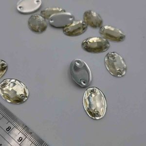 DIAMON RESIN KRISTAL MOTIF OVAL RATA UKURAN 18X25 WARNA BW KUALITAS AA BAGUS KILAU PER LUSIN