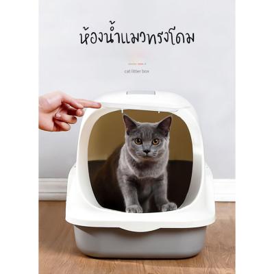 ห้องน้ำแมว กระบะทรายแมวขนาดใหญ่ พกพาได้ แถมพลั่วและถุงดับกลิ่น