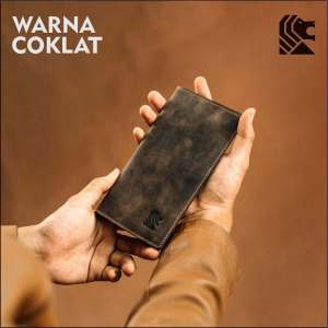 Dompet Pria REVEN PRABU WALLET Dompet Panjang Lipat Dua Cowok Kulit Sapi 100% Premium Keren Terbaru