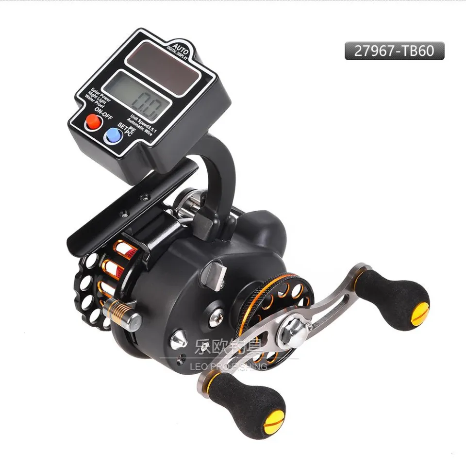 LEO Fishing Reel Digital Display with Winding Displacement 5BB 3.5:1 Gear  Ratio Right Left Hand Aluminum Alloy accurate electric reel 27967